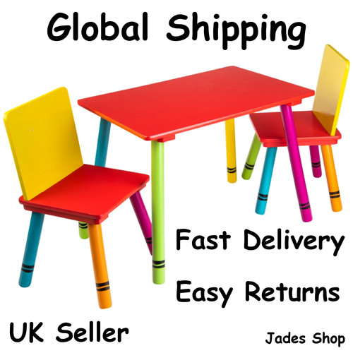 Wooden crayon table - table, chairs
