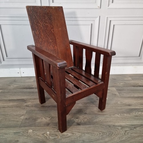 Antique childs oak chair - antique,
