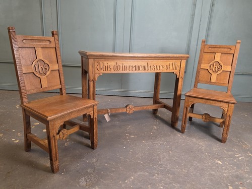 Gothic table and chairs arts - and, 2